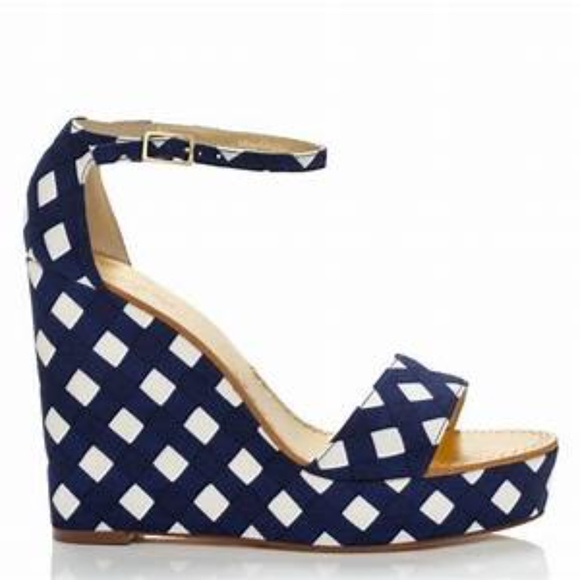 kate spade Shoes - Kate spade blue and white wedges 6.5